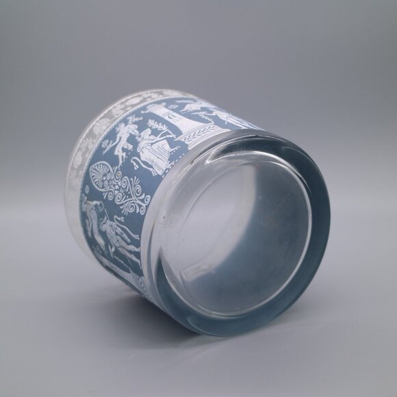 Jeanette Glass Wedgwood Style Grecian Blue Hellenic Glass Ice Bucket - Picture 4 of 6